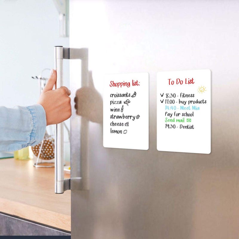 JUZARI Small Magnetic Whiteboard for Fridge 5.5x8 in - Dry Erase Board for Refrigerator - Small Magnetic List for Frig - Magnetic White Board Sheet - Fridge List Magnet - Magnetic Grocery Shoping List - Image 2